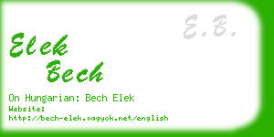 elek bech business card